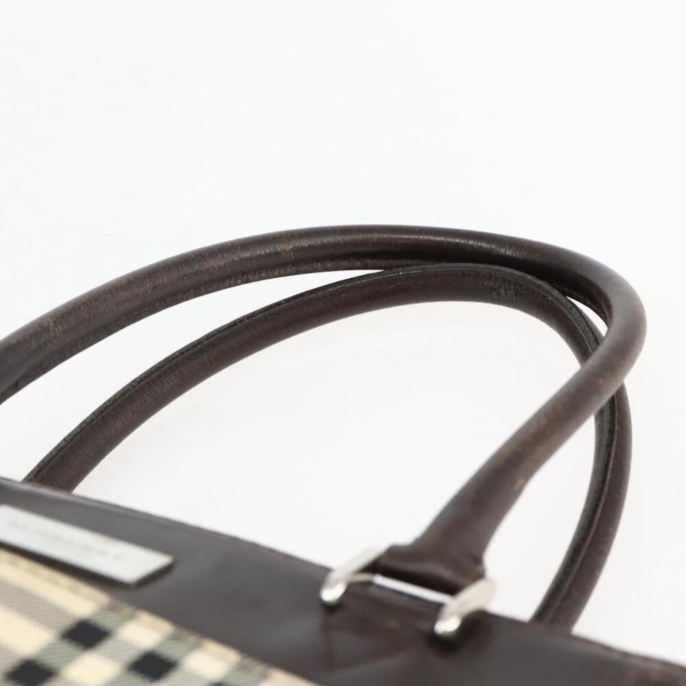 BURBERRY Nova Check Hand Bag Canvas Beige Gold Auth BA6325 - Picture 8 of 16